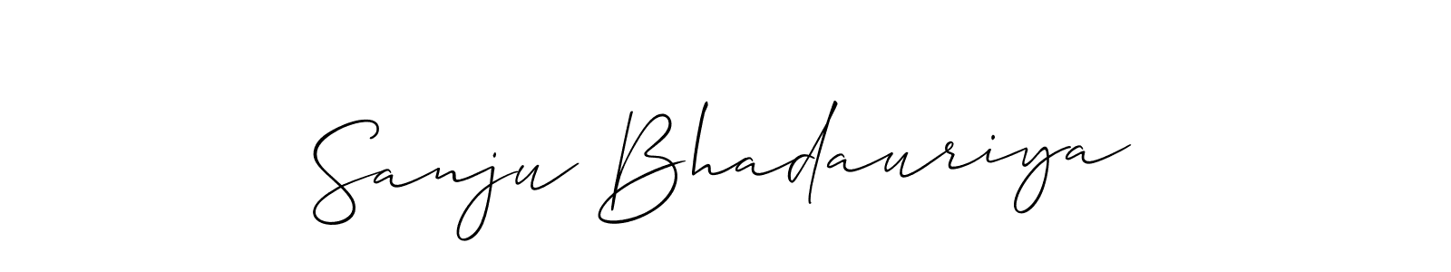 How to make Sanju Bhadauriya name signature. Use Allison_Script style for creating short signs online. This is the latest handwritten sign. Sanju Bhadauriya signature style 2 images and pictures png