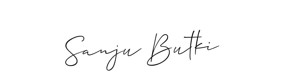 if you are searching for the best signature style for your name Sanju Butki. so please give up your signature search. here we have designed multiple signature styles  using Allison_Script. Sanju Butki signature style 2 images and pictures png