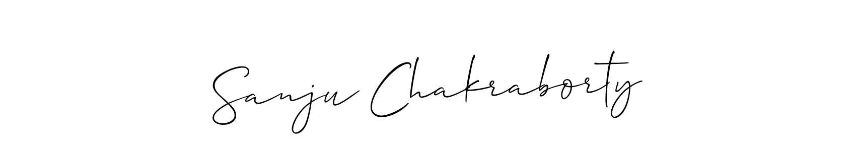 How to make Sanju Chakraborty name signature. Use Allison_Script style for creating short signs online. This is the latest handwritten sign. Sanju Chakraborty signature style 2 images and pictures png