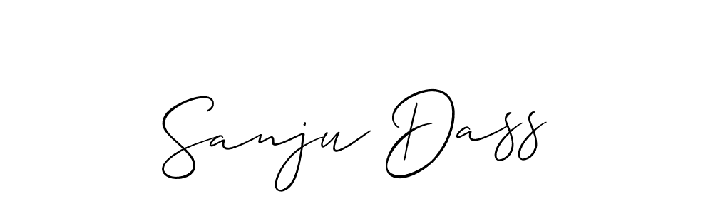 You should practise on your own different ways (Allison_Script) to write your name (Sanju Dass) in signature. don't let someone else do it for you. Sanju Dass signature style 2 images and pictures png
