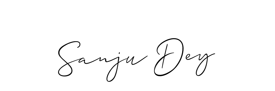 Create a beautiful signature design for name Sanju Dey. With this signature (Allison_Script) fonts, you can make a handwritten signature for free. Sanju Dey signature style 2 images and pictures png