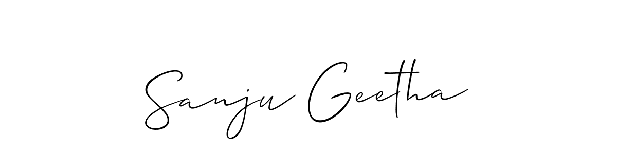 How to make Sanju Geetha signature? Allison_Script is a professional autograph style. Create handwritten signature for Sanju Geetha name. Sanju Geetha signature style 2 images and pictures png