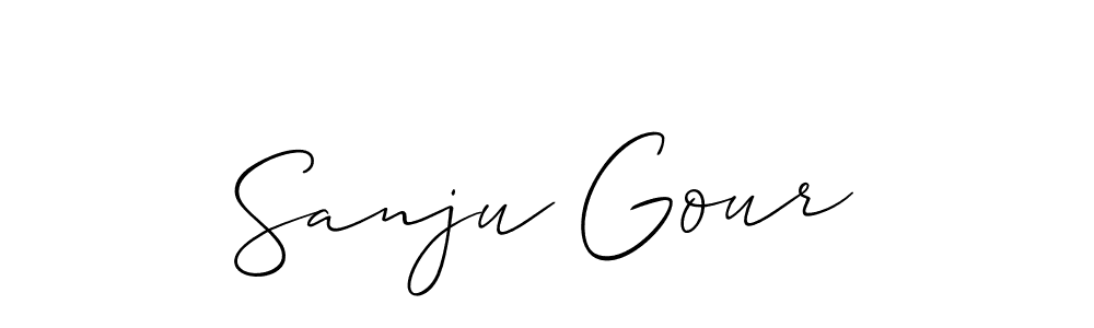 Also You can easily find your signature by using the search form. We will create Sanju Gour name handwritten signature images for you free of cost using Allison_Script sign style. Sanju Gour signature style 2 images and pictures png