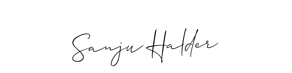 How to make Sanju Halder signature? Allison_Script is a professional autograph style. Create handwritten signature for Sanju Halder name. Sanju Halder signature style 2 images and pictures png