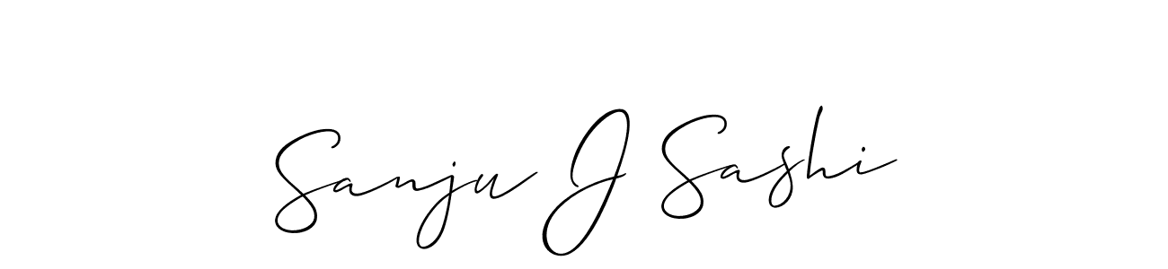 How to make Sanju J Sashi name signature. Use Allison_Script style for creating short signs online. This is the latest handwritten sign. Sanju J Sashi signature style 2 images and pictures png