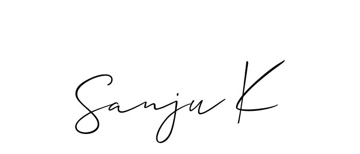 How to make Sanju K signature? Allison_Script is a professional autograph style. Create handwritten signature for Sanju K name. Sanju K signature style 2 images and pictures png
