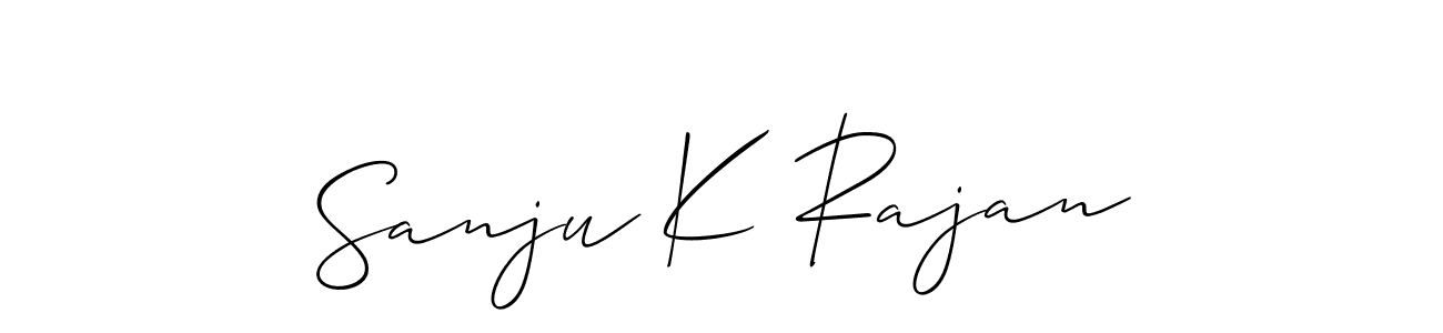Allison_Script is a professional signature style that is perfect for those who want to add a touch of class to their signature. It is also a great choice for those who want to make their signature more unique. Get Sanju K Rajan name to fancy signature for free. Sanju K Rajan signature style 2 images and pictures png