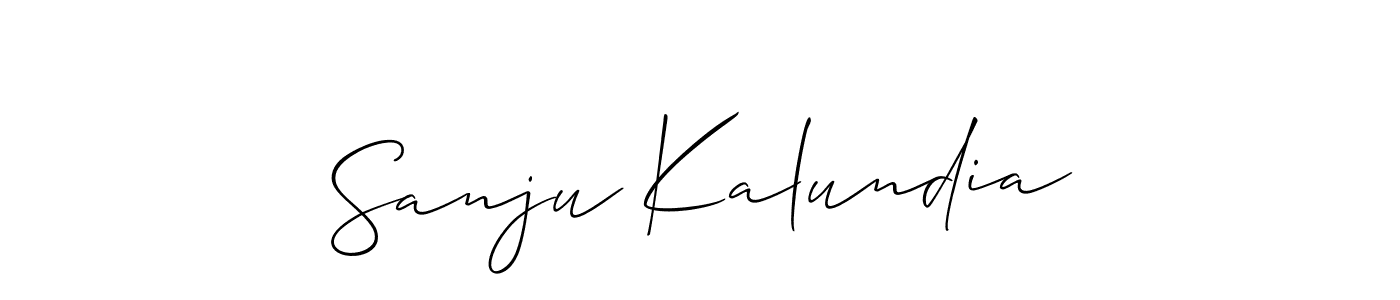 Make a beautiful signature design for name Sanju Kalundia. With this signature (Allison_Script) style, you can create a handwritten signature for free. Sanju Kalundia signature style 2 images and pictures png