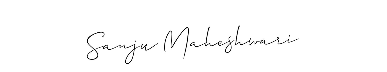 The best way (Allison_Script) to make a short signature is to pick only two or three words in your name. The name Sanju Maheshwari include a total of six letters. For converting this name. Sanju Maheshwari signature style 2 images and pictures png