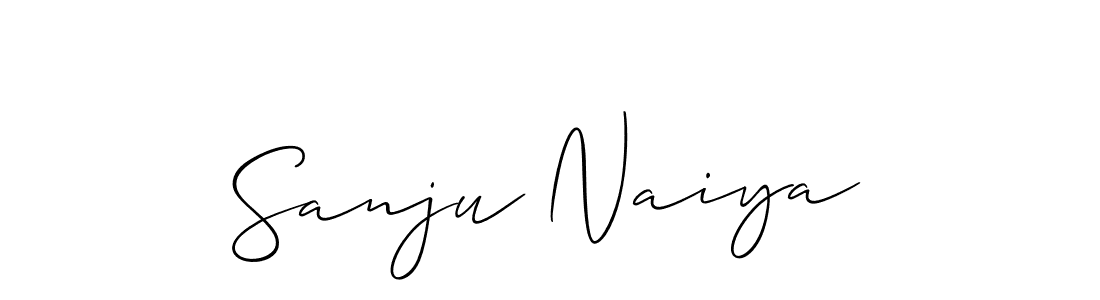 if you are searching for the best signature style for your name Sanju Naiya. so please give up your signature search. here we have designed multiple signature styles  using Allison_Script. Sanju Naiya signature style 2 images and pictures png