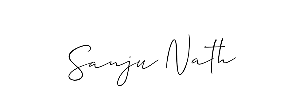 This is the best signature style for the Sanju Nath name. Also you like these signature font (Allison_Script). Mix name signature. Sanju Nath signature style 2 images and pictures png