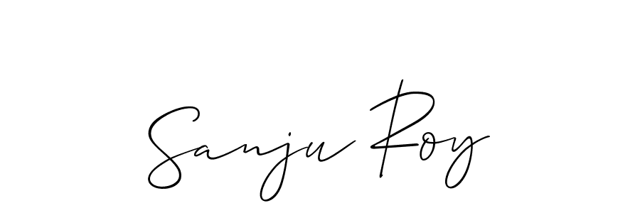 The best way (Allison_Script) to make a short signature is to pick only two or three words in your name. The name Sanju Roy include a total of six letters. For converting this name. Sanju Roy signature style 2 images and pictures png