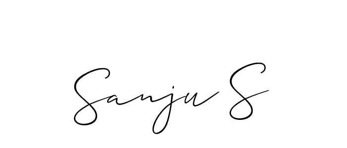 if you are searching for the best signature style for your name Sanju S. so please give up your signature search. here we have designed multiple signature styles  using Allison_Script. Sanju S signature style 2 images and pictures png