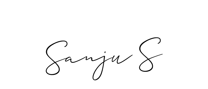 if you are searching for the best signature style for your name Sanju S. so please give up your signature search. here we have designed multiple signature styles  using Allison_Script. Sanju S signature style 2 images and pictures png