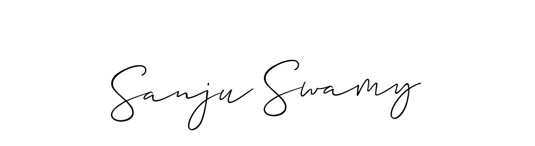 Create a beautiful signature design for name Sanju Swamy. With this signature (Allison_Script) fonts, you can make a handwritten signature for free. Sanju Swamy signature style 2 images and pictures png