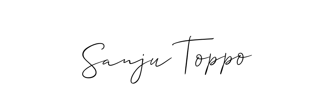 Sanju Toppo stylish signature style. Best Handwritten Sign (Allison_Script) for my name. Handwritten Signature Collection Ideas for my name Sanju Toppo. Sanju Toppo signature style 2 images and pictures png