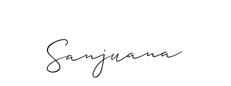 Allison_Script is a professional signature style that is perfect for those who want to add a touch of class to their signature. It is also a great choice for those who want to make their signature more unique. Get Sanjuana name to fancy signature for free. Sanjuana signature style 2 images and pictures png
