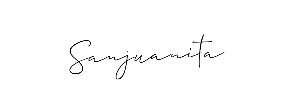 Create a beautiful signature design for name Sanjuanita. With this signature (Allison_Script) fonts, you can make a handwritten signature for free. Sanjuanita signature style 2 images and pictures png