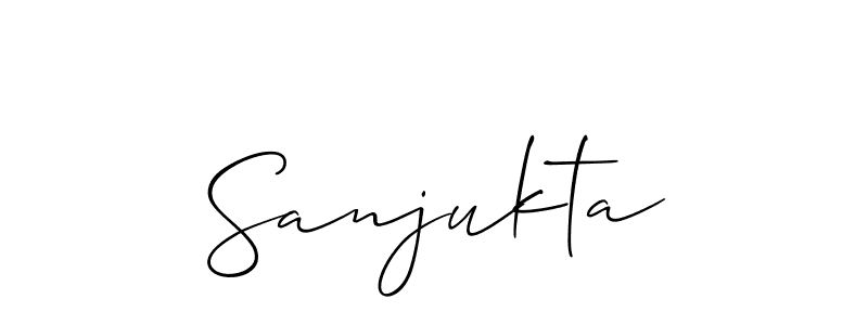 Allison_Script is a professional signature style that is perfect for those who want to add a touch of class to their signature. It is also a great choice for those who want to make their signature more unique. Get Sanjukta name to fancy signature for free. Sanjukta signature style 2 images and pictures png