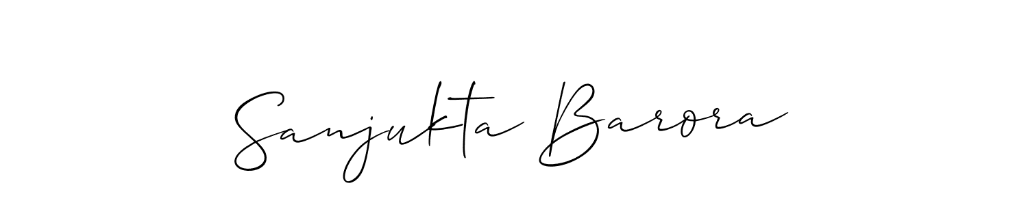 How to make Sanjukta Barora name signature. Use Allison_Script style for creating short signs online. This is the latest handwritten sign. Sanjukta Barora signature style 2 images and pictures png