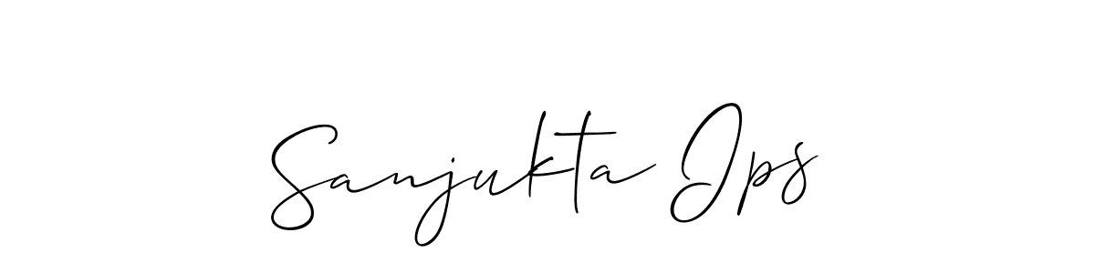 Allison_Script is a professional signature style that is perfect for those who want to add a touch of class to their signature. It is also a great choice for those who want to make their signature more unique. Get Sanjukta Ips name to fancy signature for free. Sanjukta Ips signature style 2 images and pictures png