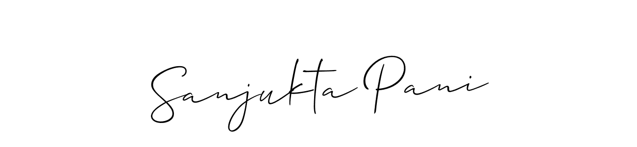 Similarly Allison_Script is the best handwritten signature design. Signature creator online .You can use it as an online autograph creator for name Sanjukta Pani. Sanjukta Pani signature style 2 images and pictures png