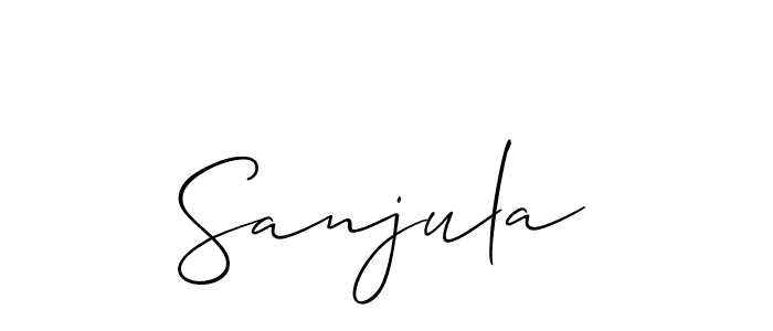 Make a beautiful signature design for name Sanjula. With this signature (Allison_Script) style, you can create a handwritten signature for free. Sanjula signature style 2 images and pictures png