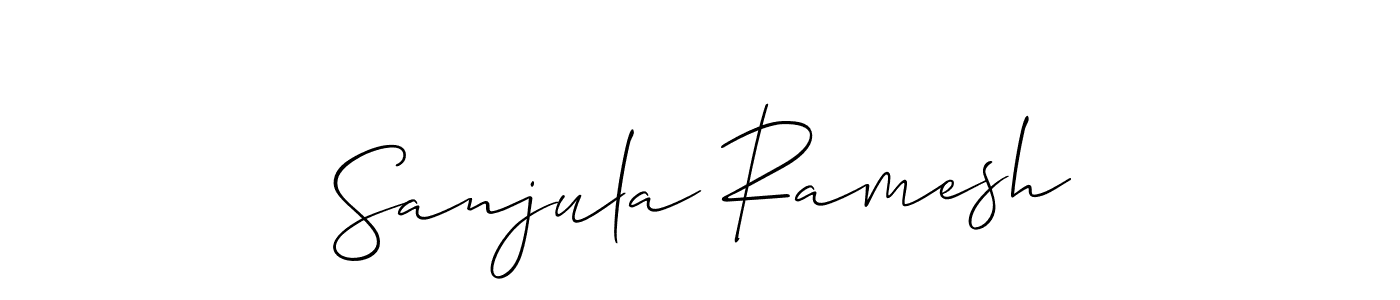 Also we have Sanjula Ramesh name is the best signature style. Create professional handwritten signature collection using Allison_Script autograph style. Sanjula Ramesh signature style 2 images and pictures png
