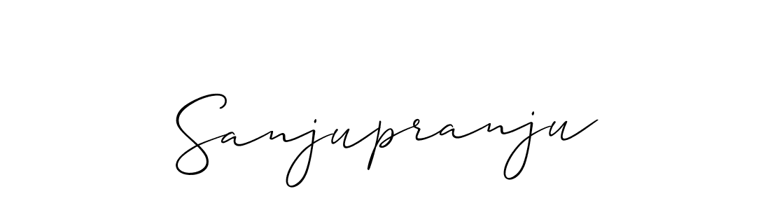 Use a signature maker to create a handwritten signature online. With this signature software, you can design (Allison_Script) your own signature for name Sanjupranju. Sanjupranju signature style 2 images and pictures png