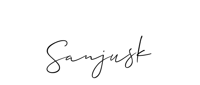 How to Draw Sanjusk signature style? Allison_Script is a latest design signature styles for name Sanjusk. Sanjusk signature style 2 images and pictures png