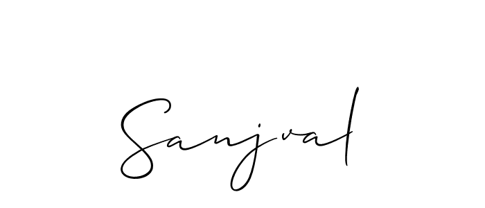 Design your own signature with our free online signature maker. With this signature software, you can create a handwritten (Allison_Script) signature for name Sanjval. Sanjval signature style 2 images and pictures png