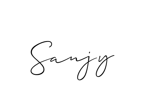 Use a signature maker to create a handwritten signature online. With this signature software, you can design (Allison_Script) your own signature for name Sanjy. Sanjy signature style 2 images and pictures png