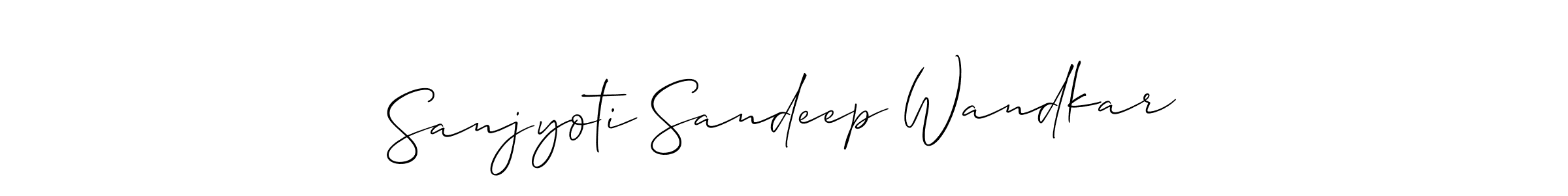 How to make Sanjyoti Sandeep Wandkar signature? Allison_Script is a professional autograph style. Create handwritten signature for Sanjyoti Sandeep Wandkar name. Sanjyoti Sandeep Wandkar signature style 2 images and pictures png