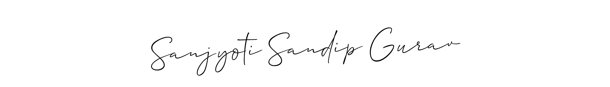 Also we have Sanjyoti Sandip Gurav name is the best signature style. Create professional handwritten signature collection using Allison_Script autograph style. Sanjyoti Sandip Gurav signature style 2 images and pictures png