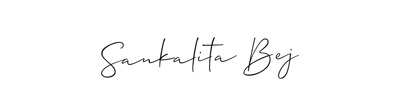 You should practise on your own different ways (Allison_Script) to write your name (Sankalita Bej) in signature. don't let someone else do it for you. Sankalita Bej signature style 2 images and pictures png