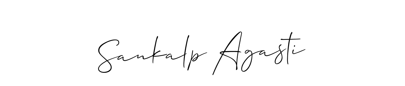 Also You can easily find your signature by using the search form. We will create Sankalp Agasti name handwritten signature images for you free of cost using Allison_Script sign style. Sankalp Agasti signature style 2 images and pictures png