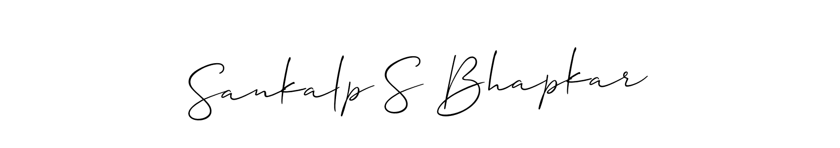 Check out images of Autograph of Sankalp S Bhapkar name. Actor Sankalp S Bhapkar Signature Style. Allison_Script is a professional sign style online. Sankalp S Bhapkar signature style 2 images and pictures png