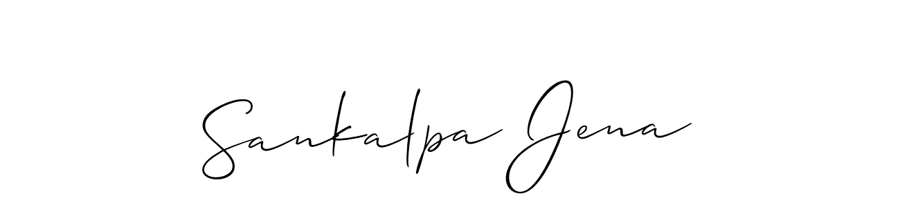 if you are searching for the best signature style for your name Sankalpa Jena. so please give up your signature search. here we have designed multiple signature styles  using Allison_Script. Sankalpa Jena signature style 2 images and pictures png