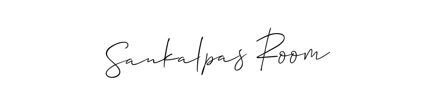 Allison_Script is a professional signature style that is perfect for those who want to add a touch of class to their signature. It is also a great choice for those who want to make their signature more unique. Get Sankalpas Room name to fancy signature for free. Sankalpas Room signature style 2 images and pictures png