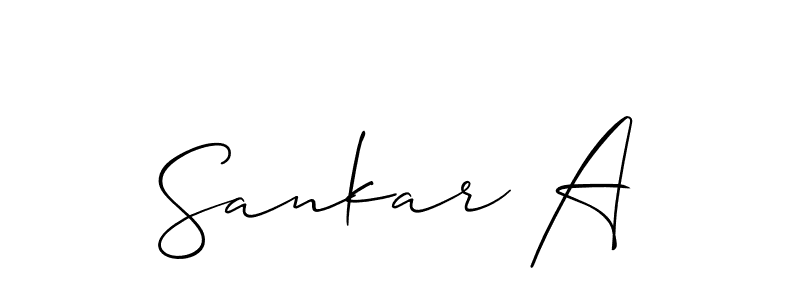 Use a signature maker to create a handwritten signature online. With this signature software, you can design (Allison_Script) your own signature for name Sankar A. Sankar A signature style 2 images and pictures png