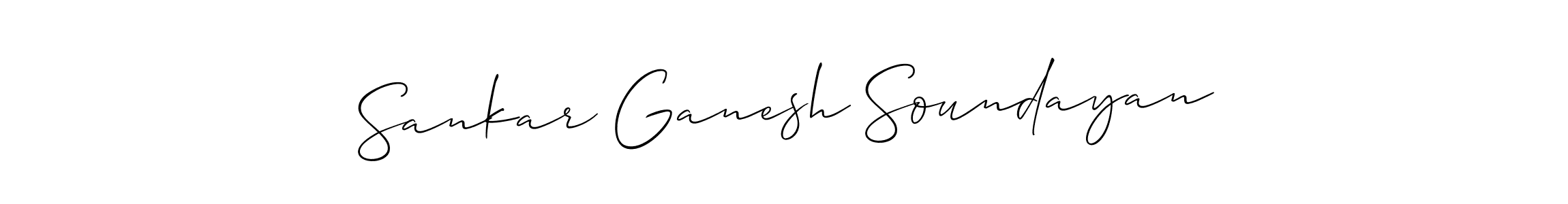 if you are searching for the best signature style for your name Sankar Ganesh Soundayan. so please give up your signature search. here we have designed multiple signature styles  using Allison_Script. Sankar Ganesh Soundayan signature style 2 images and pictures png