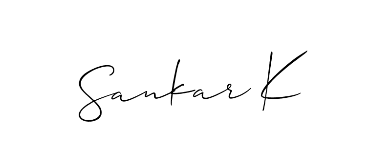 Use a signature maker to create a handwritten signature online. With this signature software, you can design (Allison_Script) your own signature for name Sankar K. Sankar K signature style 2 images and pictures png