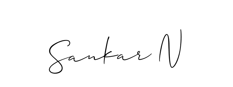 Use a signature maker to create a handwritten signature online. With this signature software, you can design (Allison_Script) your own signature for name Sankar N. Sankar N signature style 2 images and pictures png