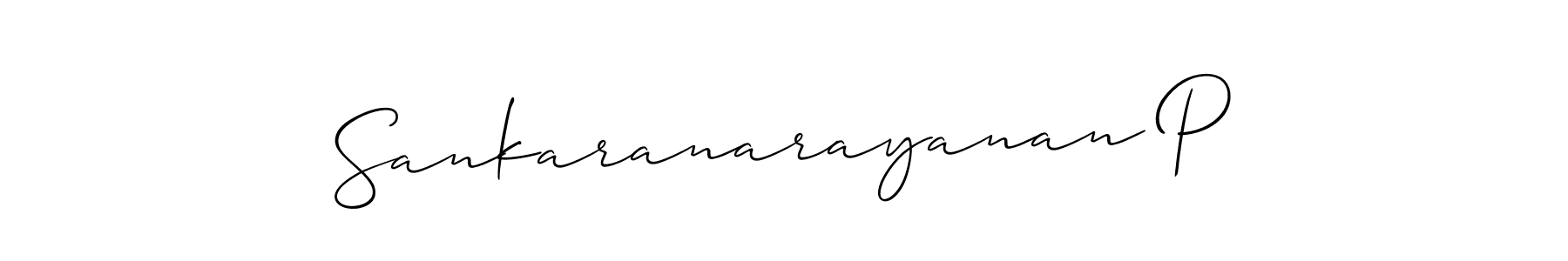 It looks lik you need a new signature style for name Sankaranarayanan P. Design unique handwritten (Allison_Script) signature with our free signature maker in just a few clicks. Sankaranarayanan P signature style 2 images and pictures png