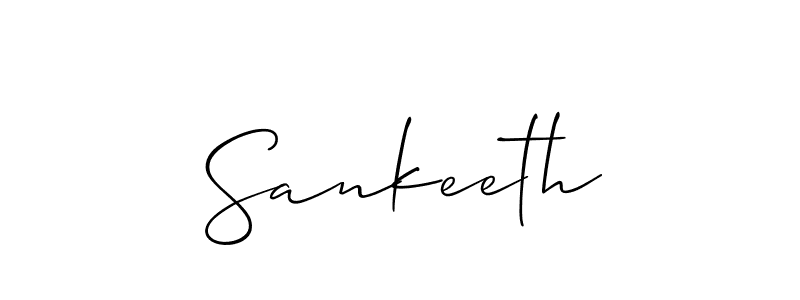 Use a signature maker to create a handwritten signature online. With this signature software, you can design (Allison_Script) your own signature for name Sankeeth. Sankeeth signature style 2 images and pictures png