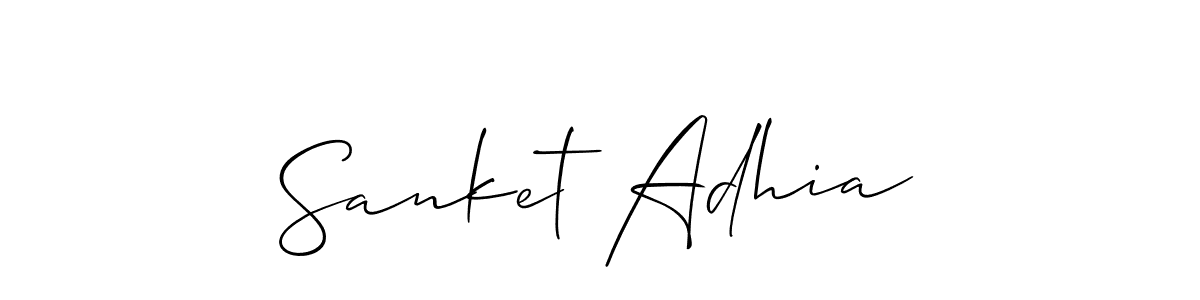 The best way (Allison_Script) to make a short signature is to pick only two or three words in your name. The name Sanket Adhia include a total of six letters. For converting this name. Sanket Adhia signature style 2 images and pictures png