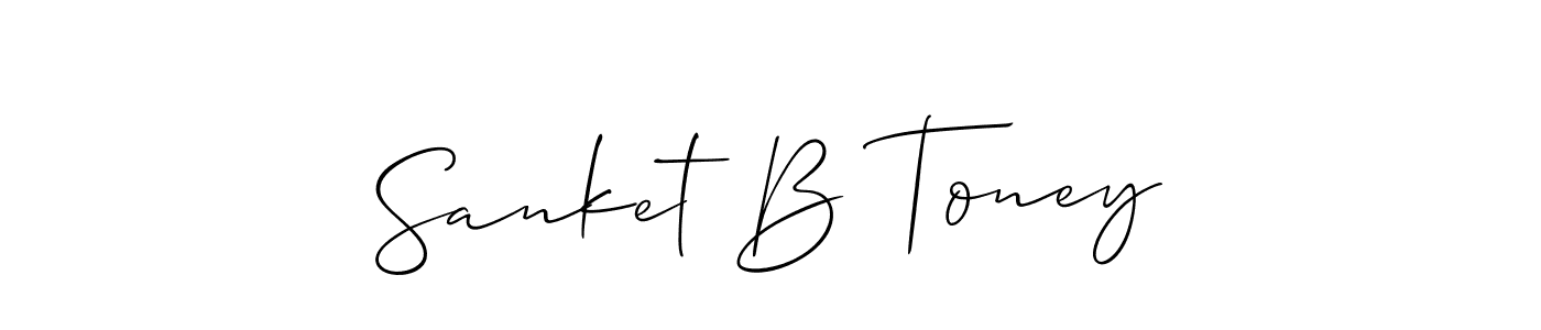 Make a short Sanket B Toney signature style. Manage your documents anywhere anytime using Allison_Script. Create and add eSignatures, submit forms, share and send files easily. Sanket B Toney signature style 2 images and pictures png