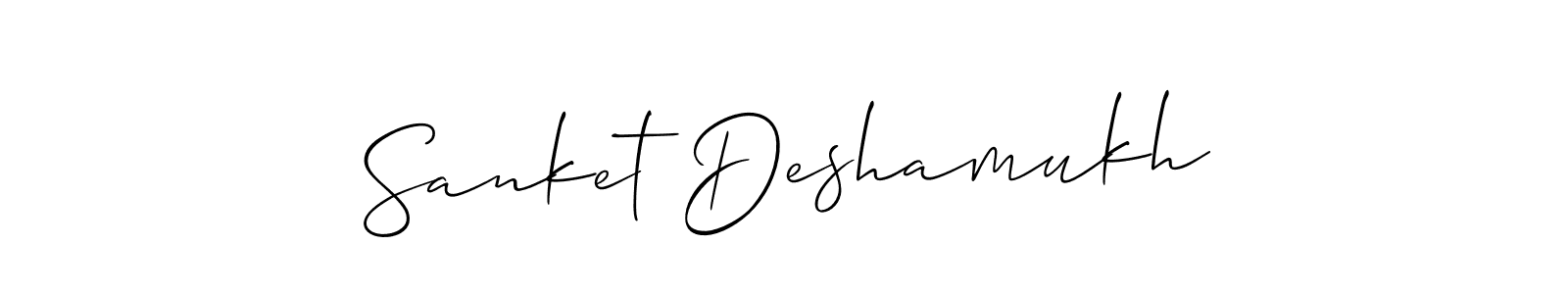 How to make Sanket Deshamukh name signature. Use Allison_Script style for creating short signs online. This is the latest handwritten sign. Sanket Deshamukh signature style 2 images and pictures png