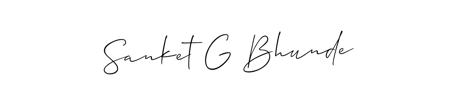 How to Draw Sanket G Bhunde signature style? Allison_Script is a latest design signature styles for name Sanket G Bhunde. Sanket G Bhunde signature style 2 images and pictures png