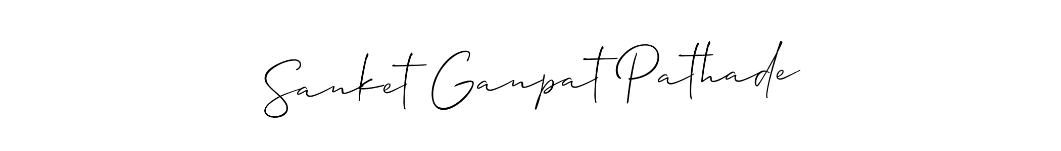 Make a beautiful signature design for name Sanket Ganpat Pathade. With this signature (Allison_Script) style, you can create a handwritten signature for free. Sanket Ganpat Pathade signature style 2 images and pictures png